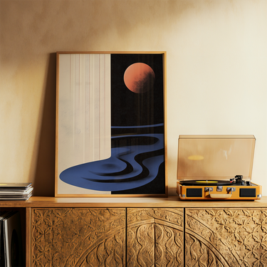 Red Moon Over Still Waters